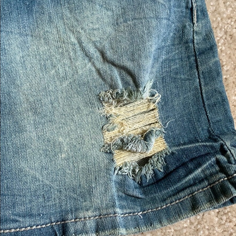 NWOT Delias distress acid wash denim mini skirt - Picture 2 of 4